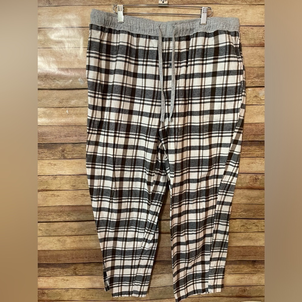 Eddie Bauer Flannel Sleep/Lounge Pants-Brown/Black Plaid -Men's Size: XL